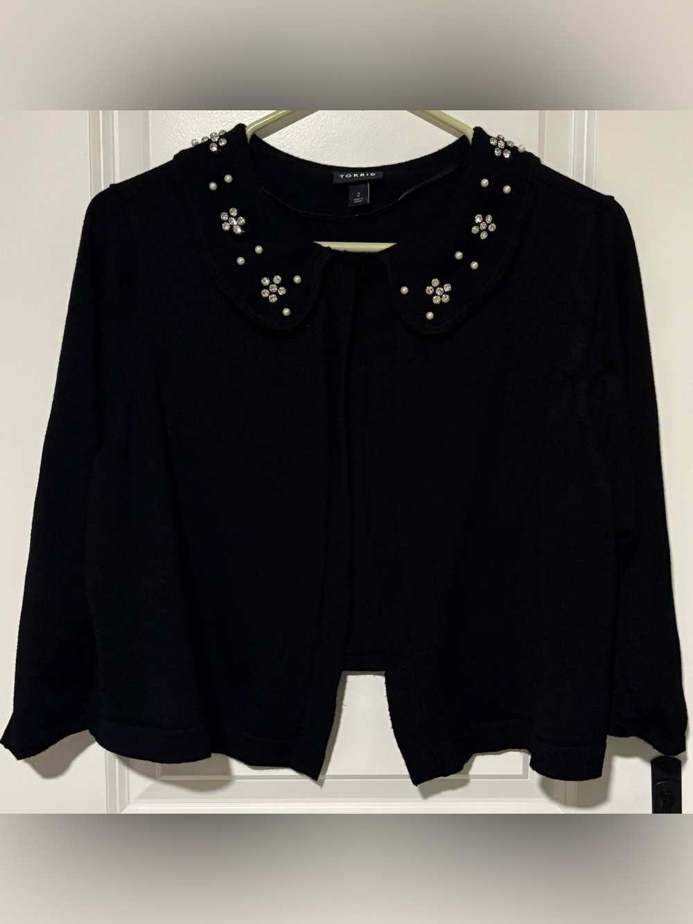 torrid Black Pearl & Rhinestone Peter Pan Collar Cardigan